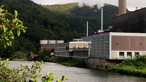 Werdohl, nrw, germany - 10 09 2024: a mark e power plant 4k 25fps video 스톡 동영상 321350432