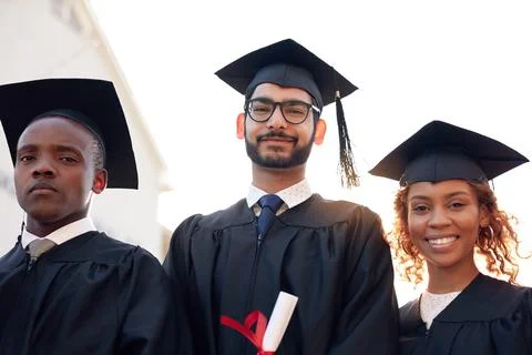 Were going to continue achieving great things. Portrait of a group of university Stock Photos