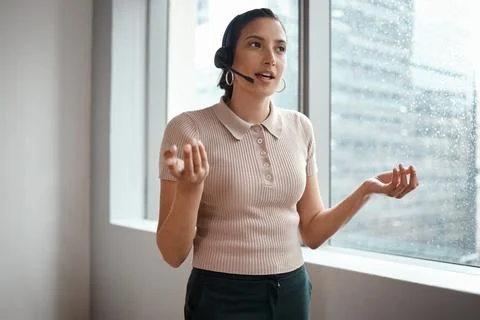 Were here to fix things when they go wrong. a young woman working in a call Stock Photos
