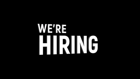 We're hiring 3D Text 4k Animation on White Alpha Channel black Green Screen.. Stock Footage 313627725