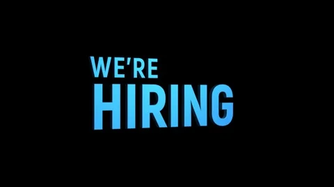 We're hiring 3D Text 4k Animation on White Alpha Channel black Green Screen.. Stock Footage 313627741