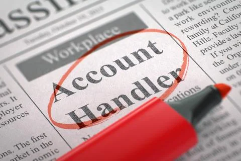 We're Hiring Account Handler. 3D Illustration Stock Illustration