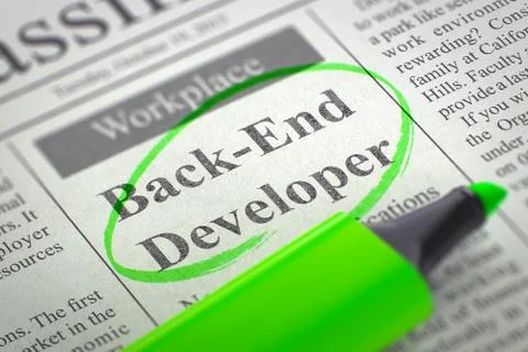 We're Hiring Back-End Developer. 3D Illustration Illustration