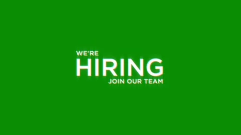 We're hiring join our team text glitch animation effect abstract on black Stock Footage 313020606