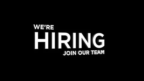 We're hiring join our team 3D Text 4k Animation on White Alpha Channel blac.. Stock Footage 313627765