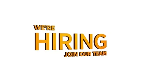 We're hiring join our team 3D Text 4k Animation on White Alpha Channel blac.. Stock Footage 313627766