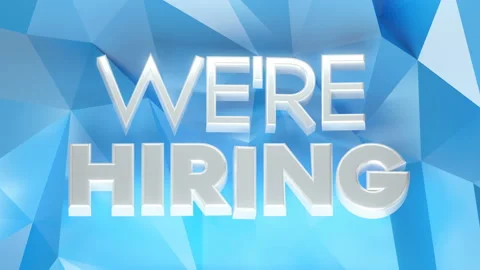 We're Hiring Loop 1 White x Blue Stock Footage 147096265