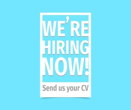 We're hiring now. Vector flat illustration on white background イラスト素材