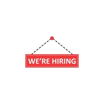 We're hiring store sign. Vector icon template Illustrazione stock