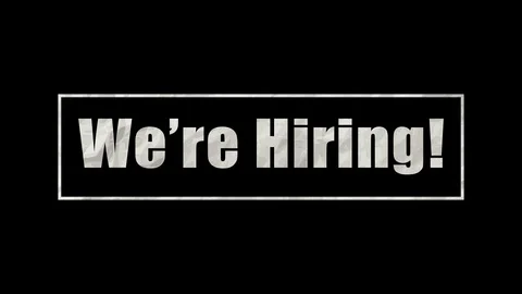 We're Hiring text animating in and out with Paper Texture Stock-Footage 113562950
