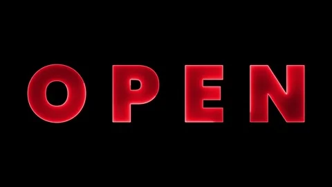 We're Open Neon Sign Background Seamless 4k animation of a neon open sign b.. Stock Footage 298926310