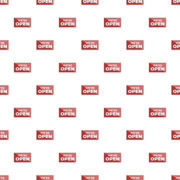 We're open sign red pattern background Stock Illustration