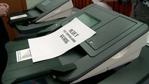 We're testing a complex of processing of ballots Stock Footage 87496450