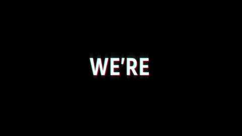 We're text glitch animation effect abstract on black background Stock Footage 313271458