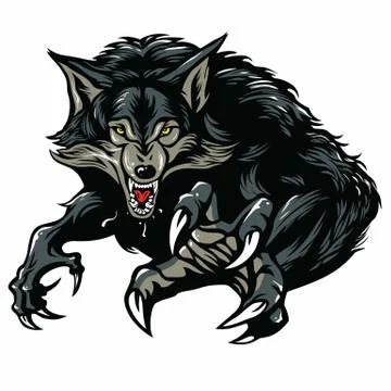 Werewolf Character Design Vector Illustration Stock Illustration