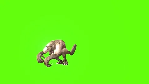 Werewolf claws attack Green screen animation 3D Rendering Video stock 277318875