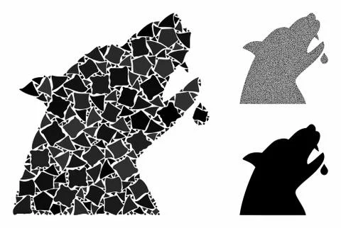 Werewolf Composition Icon of Tremulant Elements Stock Illustration