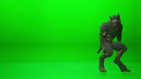 Werewolf Game Asset Dance Loop on Green Screen 스톡 동영상 318206405