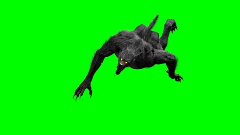 Werewolf on a green background 3D render Stockbeeldmateriaal 116492248