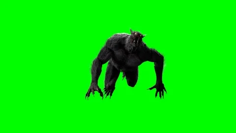 Werewolf on a green background 3D render Stockbeeldmateriaal 116492353