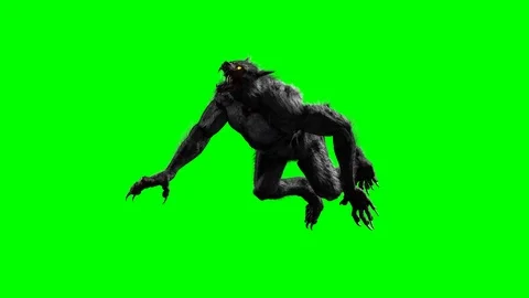 Werewolf on a green background 3D render Stockbeeldmateriaal 116503319