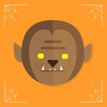 Werewolf head vector halloween icon Stock Illustration