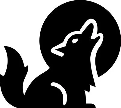 Werewolf howling at moon graphic icon Ilustração Stock