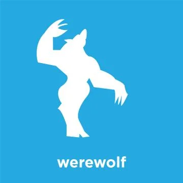 Werewolf icon isolated on blue background Stock Illustration