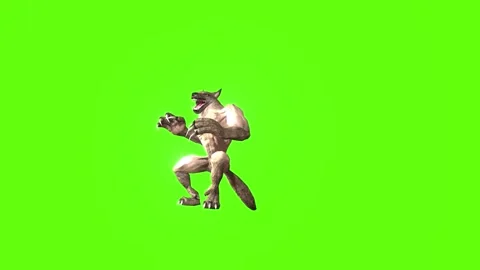 Werewolf idle Green screen animation 3D Rendering Stock Footage 277319101