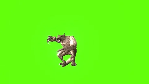 Werewolf jump attack Green screen animation 3D Rendering Stock Footage 277318393