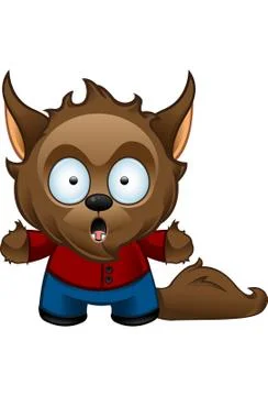 Werewolf monster - shocked Stock Illustration