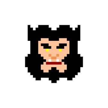 Werewolf pixel art. pixelated werwolf Monster. 8 bit wolfman monstrosity vect Illustrazione stock