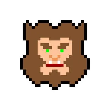 Werewolf pixel art. pixelated werwolf Monster. 8 bit wolfman monstrosity vect 스톡 일러스트