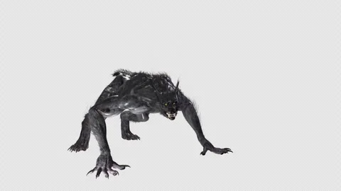 Werewolf Squatting Down Animation Vidéo 346792890