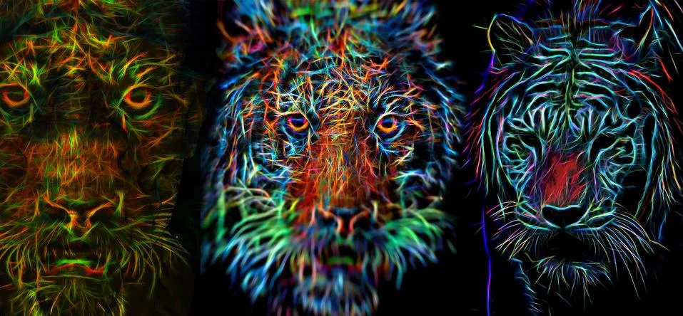 Werewolf &amp; tigers Stock Illustration