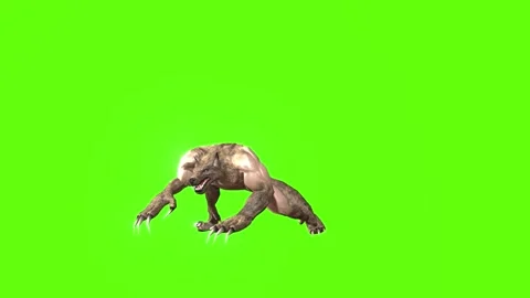 Werewolf walking Green screen animation 3D Rendering Stock Footage 277318231