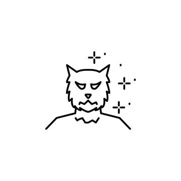 Werewolf, wolf, avatar icon. Simple line, outline vector of horror icons for ui Stock Illustration