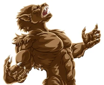 Werewolf Wolf Man Scary Horror Monster Stock Illustration