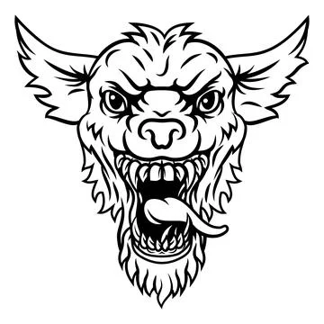 Werewolf Wolf Scary Monster Claw Wolfman Cartoon Stock Illustration