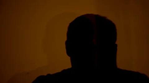 Werewolf zombie shadow on wall, man turning into terrible creature, nightmare Stock Footage 82905090