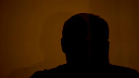 Werewolf zombie shadow on wall, man turning into terrible creature, nightmare Vídeo Stock 82907406