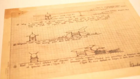 Wernher Von Braun Handwritten notes for Project Mars. Notes relate to Mars Stock-Footage 124717089