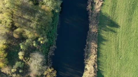The Werra River from above in the fall time Video stock 163827181