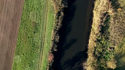 The Werra River from above in the fall time Video stock 163893513