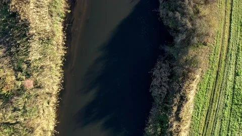 The Werra River from above in the fall time Video stock 163894284