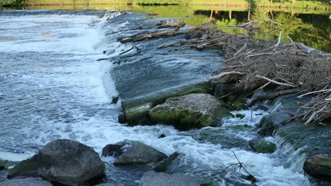 The Werra River between Hesse and Thuringia Video stock 155150663