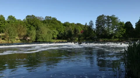 The Werra River between Hesse and Thuringia Stock Footage 155152257