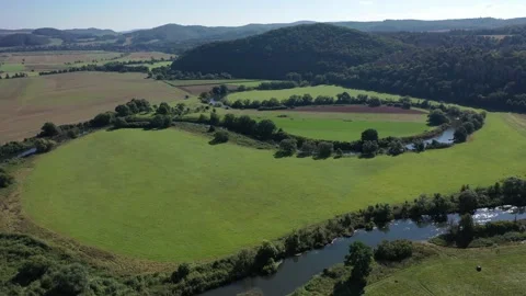 The Werra Valley at Lauchröden in thuringia in Germany Video stock 161787281
