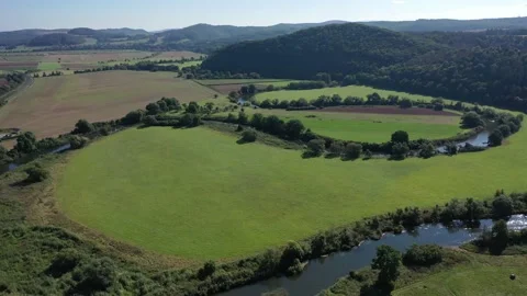 The Werra Valley at Lauchröden in thuringia in Germany Stock Footage 161788895