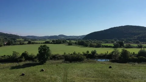 The Werra Valley at Lauchröden in thuringia in Germany Stock Footage 161790511
